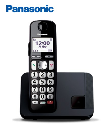 PANKXTGE250  TELÉFONO PANASONIC INALÁMBRICO T/ GRANDES NEGRO