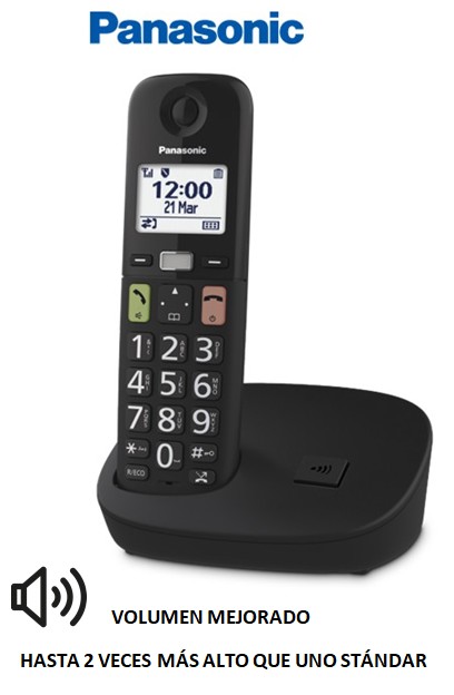PANKXTGU110NG  TELÉFONO PANASONIC INALÁMBRICO T/GRANDES NEGRO
