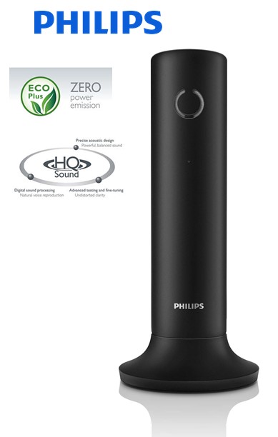 PHIM4501NG  TELÉFONO PHILIPS INALÁMBRICO DISEÑO LINEA NEGRO