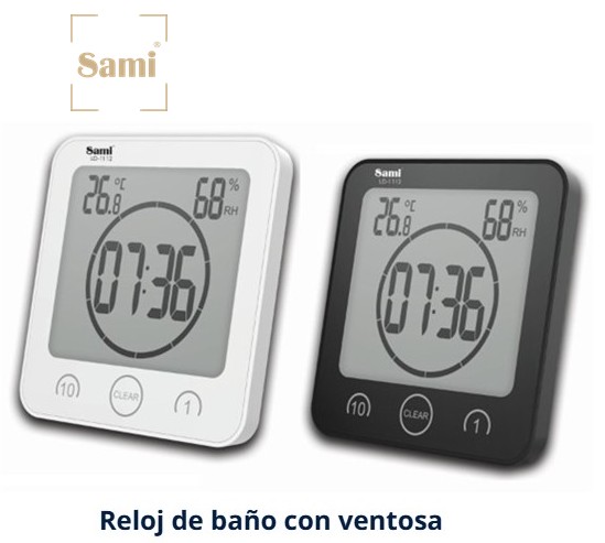 SAMLD1112  RELOJ DE BAÑO SAMI COLORES SURTIDOS