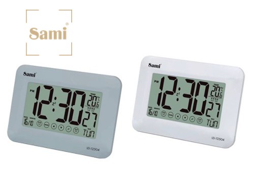SAMLD12504  RELOJ SAMI LCD SOBREMESA/PARED C/TERMÓMETRO TÁCTIL