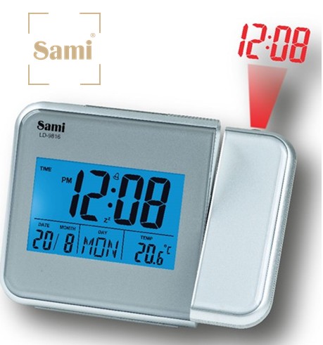 SAMLD9816PL  DESPERTADOR DIGITAL SAMI PROYECTROR PLATA