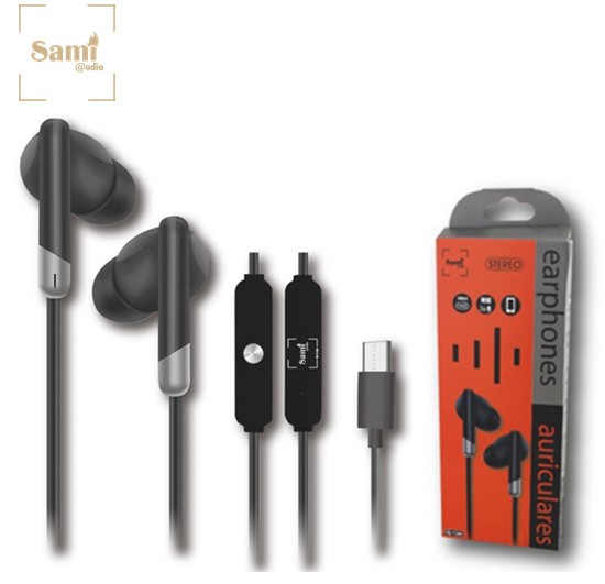 SAMRS11436NG  AURICULAR SAMI TIPO C CON MICRO NEGRO