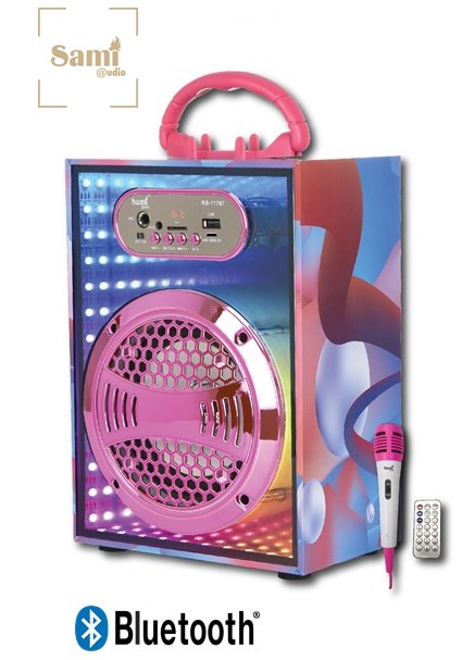 SAMRS11707RS  ALTAVOZ BLUETOOTH SAMI KARAOKE C/MICRO ROSA