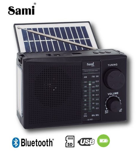 SAMRS11822  RADIO SAMI VINTAGE 3 BANDAS PANEL SOLAR