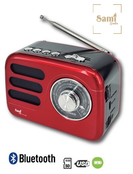 SAMRS11839  RADIO SAMI 3 BANDAS VINTAGE ROJA