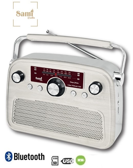 SAMRS11846  RADIO SAMI 3 BANDAS VINTAGE CREMA