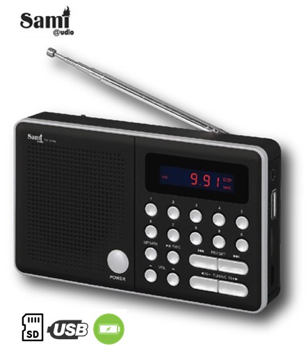 SAMRS12105NG  RADIO PORTÁTIL SAMI FM DIGITAL RECARGABLE NEGRO