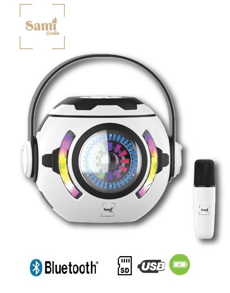 SAMRS987BL  ALTAVOZ BLUETOOTH SAMI KARAOKE C/MICRO BLANCO