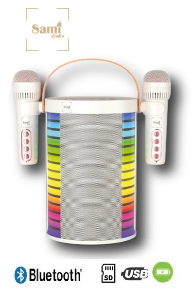 SAMRS989BL  ALTAVOZ BLUETOOTH SAMI KARAOKE C/ 2 MICROS BLANCO