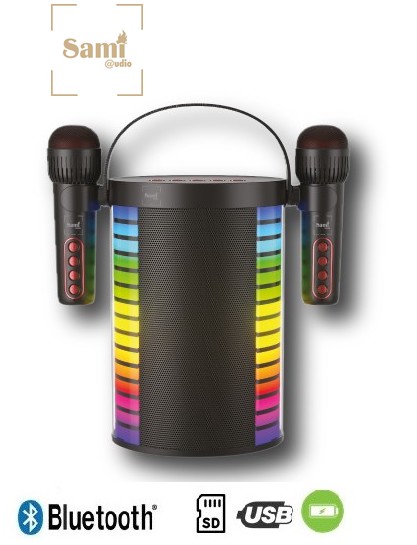 SAMRS989NG  ALTAVOZ BLUETOOTH SAMI KARAOKE C/ 2 MICROS NEGRO