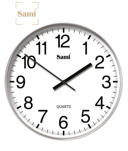 SAMRSP11631  RELOJ DE PARED SILENCIOSO SAMI TAIWAN PLATA MATE