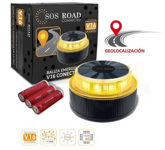 SOSDPEL2022C1  BALIZA DE SEÑALIZACIÓN SOS ROAD V16 GEOLOCALIZADA