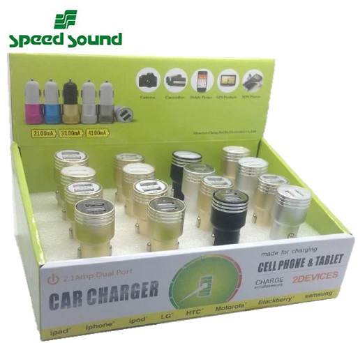 SPEEXPUSB  EXPOSITOR CARGADORES USB COCHE SPEED SOUND (16 unid.)