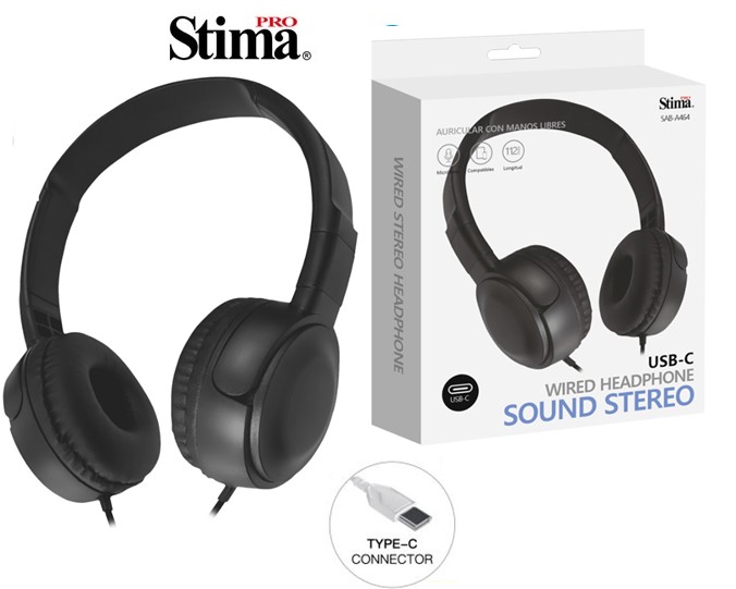 STISABA464NG  AURICULAR STIMA ARO MANOS LIBRES NEGRO TIPO C