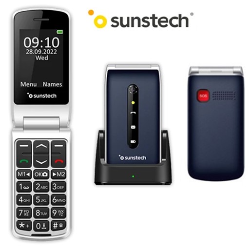 SUNCELT18AZ  TELÉFONO MÓVIL SUNSTECH BASE DE CARGA AZUL