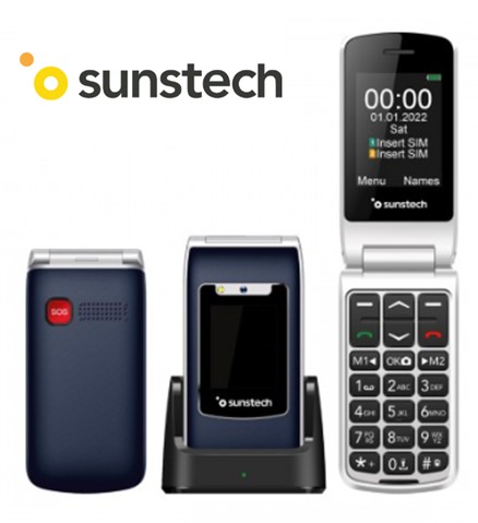 SUNCELT23AZ  TELÉFONO MÓVIL SUNSTECH BASE DE CARGA AZUL