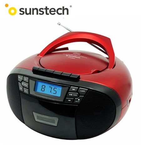 SUNCXUM53RJ  RADIO CASSETTE PORTÁTIL SUNSTECH CD/MP3 ROJO
