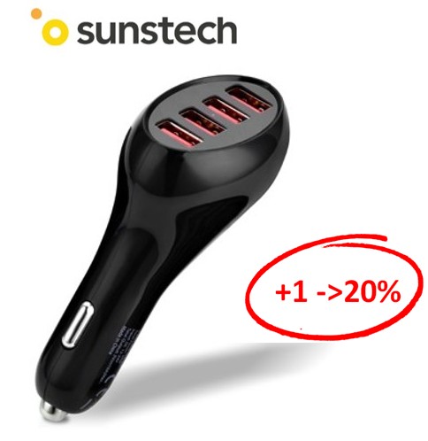 SUNDCU31  ALIMENTADOR COCHE SUNSTECH 4xUSB 10A MAX.