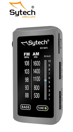 SYTSY1673PL  RADIO SYTECH BOLSILLO AM/FM PLATA