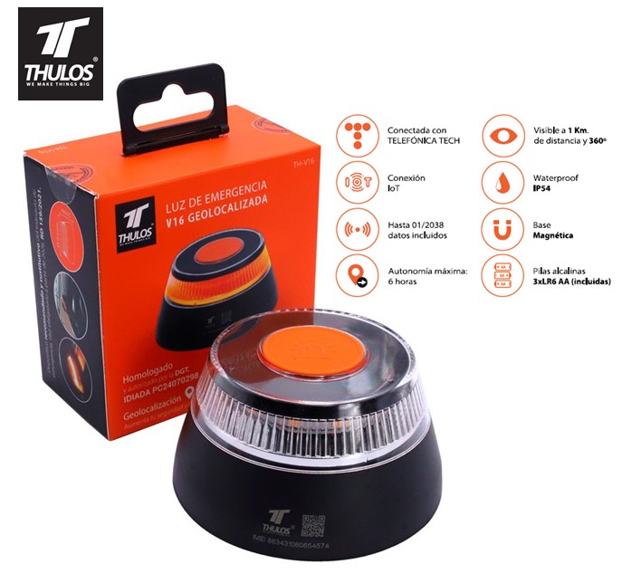 THUTHV16  BALIZA DE SEÑALIZACIÓN THULOS V16 GEOLOCALIZADA (EXP 8 UDS)