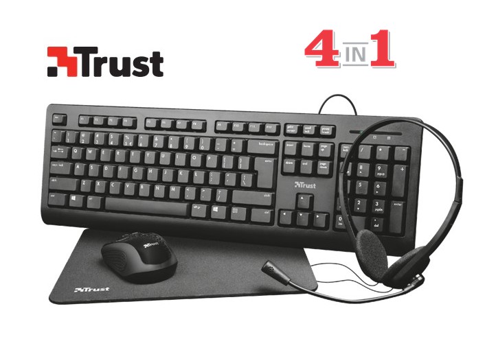 TRU24262  TECLADO TRUST PRIMO 4 EN 1 HOME OFFICE SET