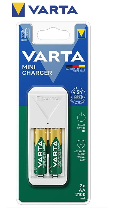 VAR57656  CARGADOR PILAS VARTA + 2 AA 2.100 mAh