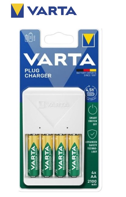 VAR57657  CARGADOR PILAS VARTA + 4 AA 2.100 mAh